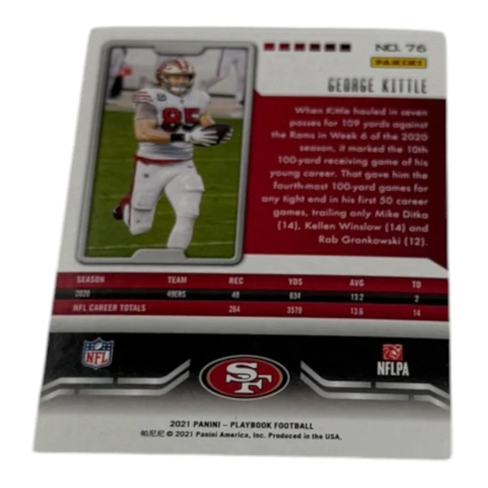 2021 Panini Playbook George Kittle San Francisco 49ers Card 76 NFL Football